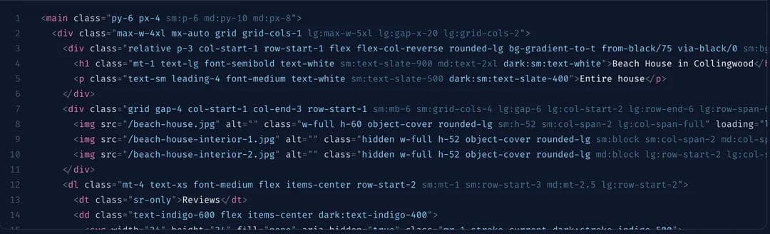 Tailwind markup https://www.reddit.com/r/nextjs/comments/15y93iy/am_i_the_only_one_that_thinks_tailwind_css_makes/